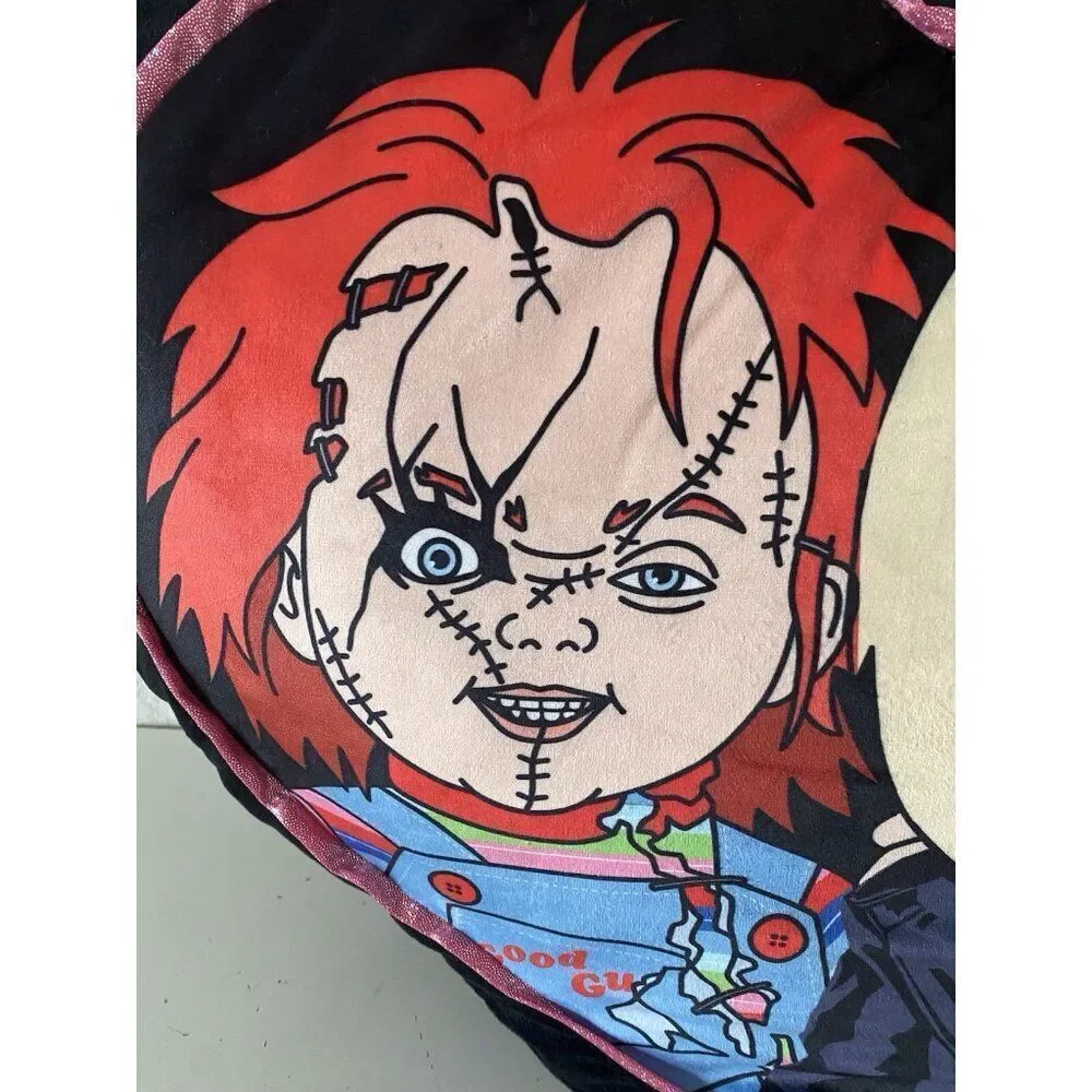 Chucky And Bride Tiffany Halloween Heart Decorative Throw Pillow Viral NEW‎